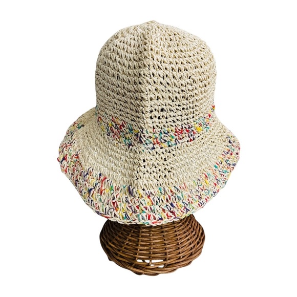 RAFFIA CARNIVAL SAND MULTI COLOR BUCKET HAT - Picture 3 of 10